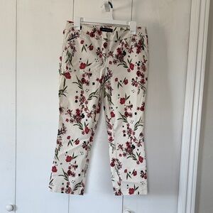 Floral Print Cropped Pants